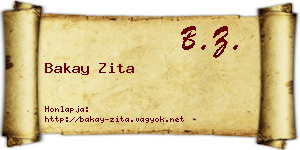 Bakay Zita névjegykártya