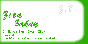 zita bakay business card